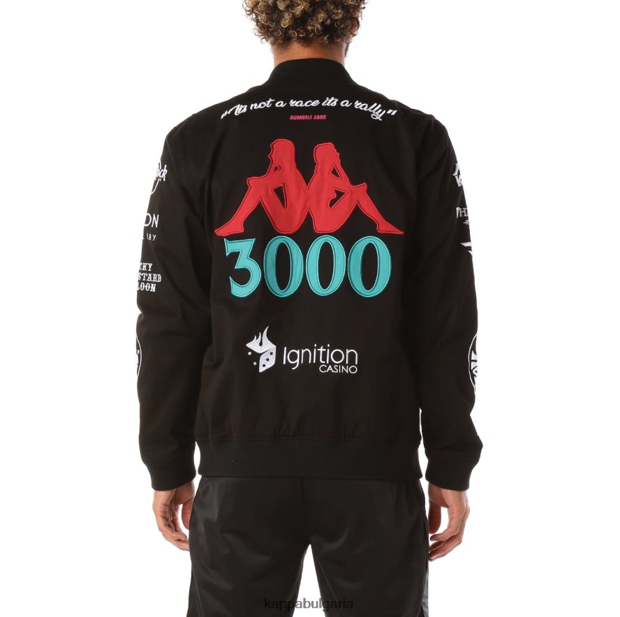 Kappa мъже автентично блестящо яке от гумена топка черен 48Z02687