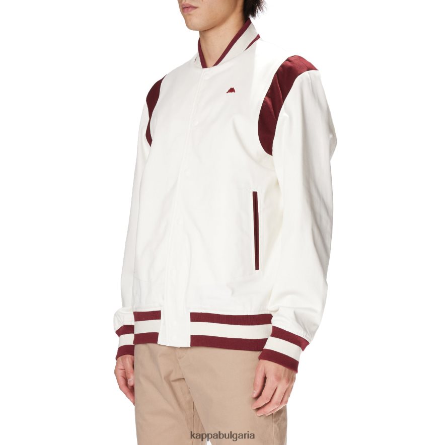 Kappa мъже халат giovani naons университетско яке бяло червено 48Z02674