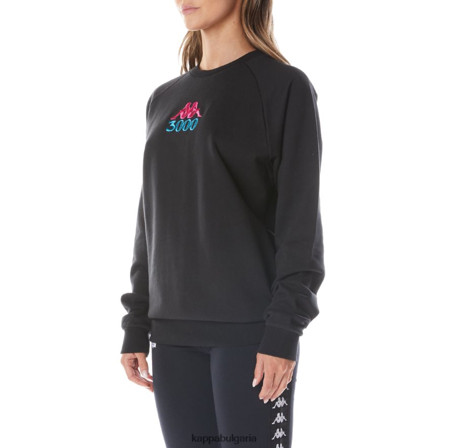 Kappa мъже автентична гумена топка grisa crewneck черен 48Z02686